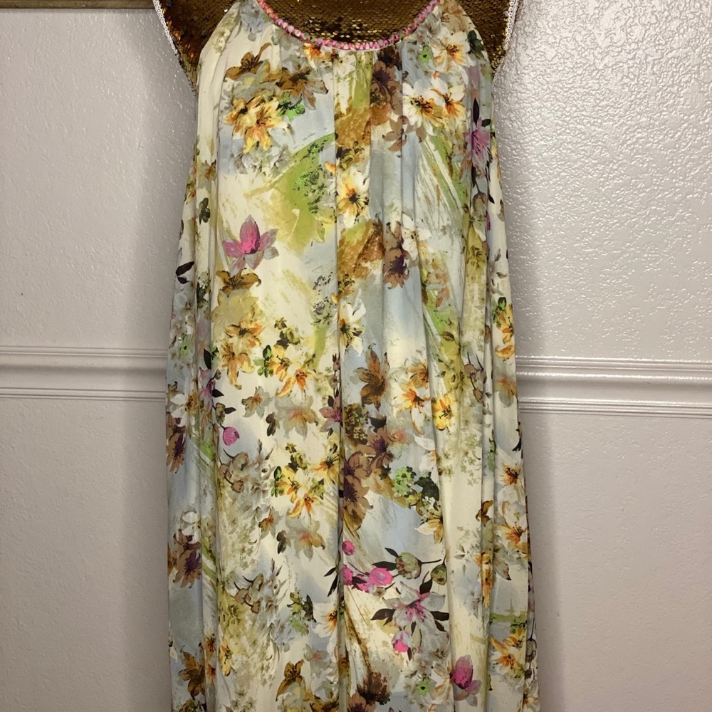 Kori America floral mini dress size large.